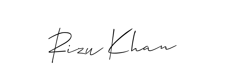 Allison_Script is a professional signature style that is perfect for those who want to add a touch of class to their signature. It is also a great choice for those who want to make their signature more unique. Get Rizu Khan name to fancy signature for free. Rizu Khan signature style 2 images and pictures png