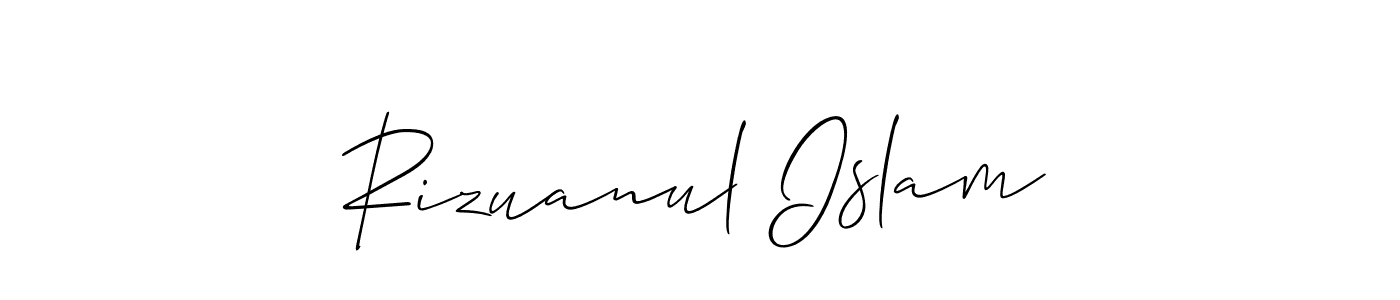 Allison_Script is a professional signature style that is perfect for those who want to add a touch of class to their signature. It is also a great choice for those who want to make their signature more unique. Get Rizuanul Islam name to fancy signature for free. Rizuanul Islam signature style 2 images and pictures png