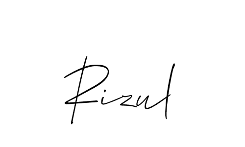 Allison_Script is a professional signature style that is perfect for those who want to add a touch of class to their signature. It is also a great choice for those who want to make their signature more unique. Get Rizul name to fancy signature for free. Rizul signature style 2 images and pictures png