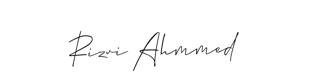 Make a beautiful signature design for name Rizvi Ahmmed. With this signature (Allison_Script) style, you can create a handwritten signature for free. Rizvi Ahmmed signature style 2 images and pictures png
