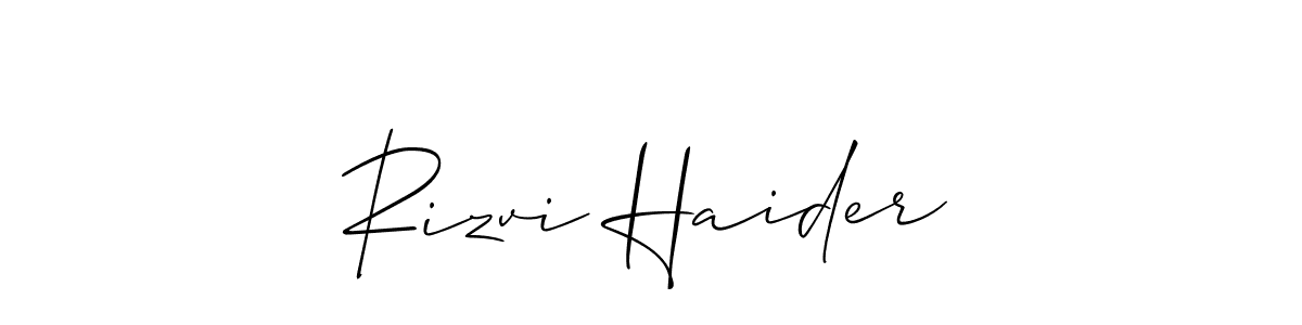 Also we have Rizvi Haider name is the best signature style. Create professional handwritten signature collection using Allison_Script autograph style. Rizvi Haider signature style 2 images and pictures png