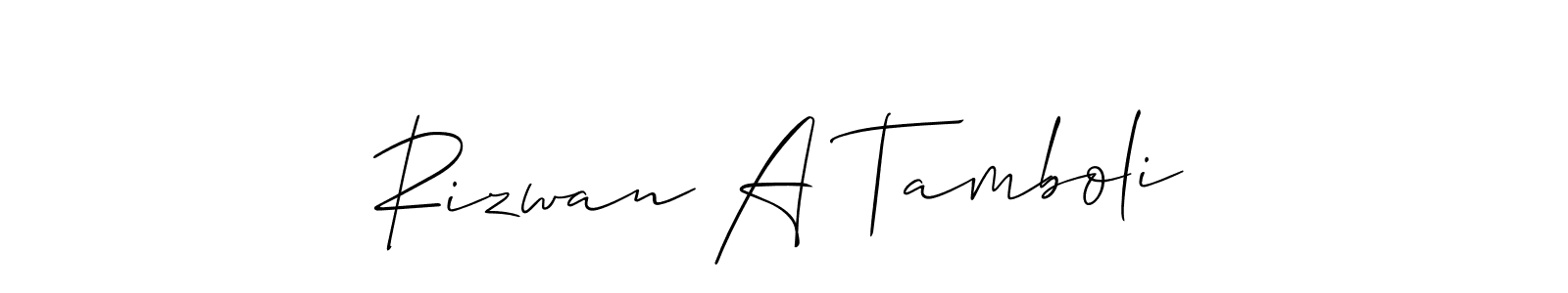 if you are searching for the best signature style for your name Rizwan A Tamboli. so please give up your signature search. here we have designed multiple signature styles  using Allison_Script. Rizwan A Tamboli signature style 2 images and pictures png