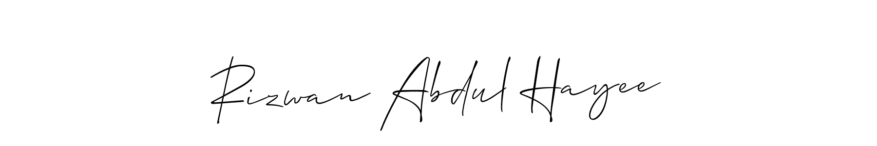 Allison_Script is a professional signature style that is perfect for those who want to add a touch of class to their signature. It is also a great choice for those who want to make their signature more unique. Get Rizwan Abdul Hayee name to fancy signature for free. Rizwan Abdul Hayee signature style 2 images and pictures png