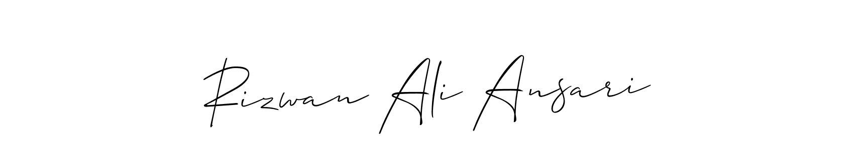 How to make Rizwan Ali Ansari name signature. Use Allison_Script style for creating short signs online. This is the latest handwritten sign. Rizwan Ali Ansari signature style 2 images and pictures png