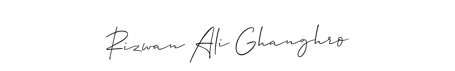 Create a beautiful signature design for name Rizwan Ali Ghanghro. With this signature (Allison_Script) fonts, you can make a handwritten signature for free. Rizwan Ali Ghanghro signature style 2 images and pictures png