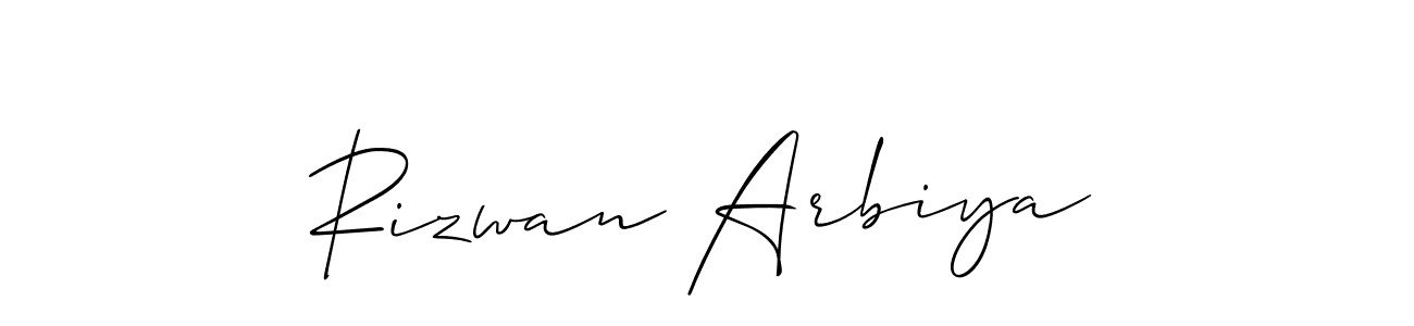 Design your own signature with our free online signature maker. With this signature software, you can create a handwritten (Allison_Script) signature for name Rizwan Arbiya. Rizwan Arbiya signature style 2 images and pictures png