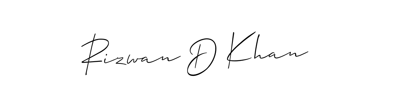 How to make Rizwan D Khan name signature. Use Allison_Script style for creating short signs online. This is the latest handwritten sign. Rizwan D Khan signature style 2 images and pictures png
