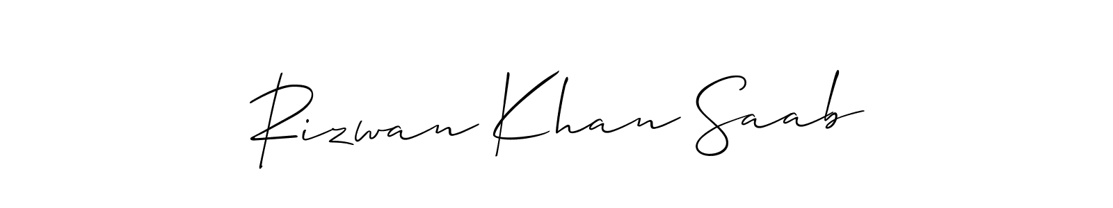 Rizwan Khan Saab stylish signature style. Best Handwritten Sign (Allison_Script) for my name. Handwritten Signature Collection Ideas for my name Rizwan Khan Saab. Rizwan Khan Saab signature style 2 images and pictures png