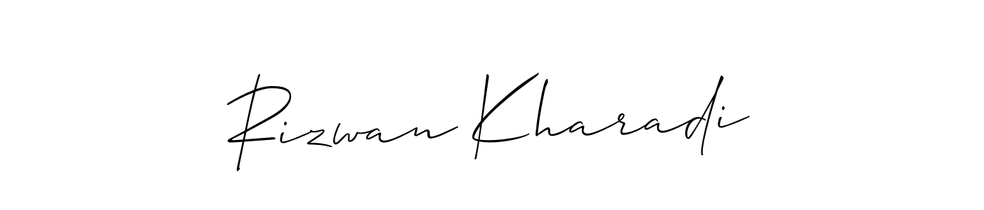 It looks lik you need a new signature style for name Rizwan Kharadi. Design unique handwritten (Allison_Script) signature with our free signature maker in just a few clicks. Rizwan Kharadi signature style 2 images and pictures png
