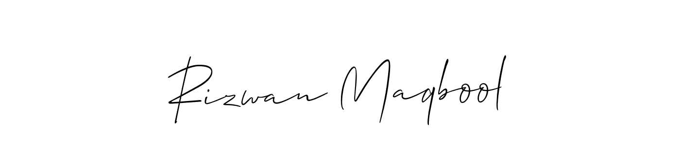 Design your own signature with our free online signature maker. With this signature software, you can create a handwritten (Allison_Script) signature for name Rizwan Maqbool. Rizwan Maqbool signature style 2 images and pictures png