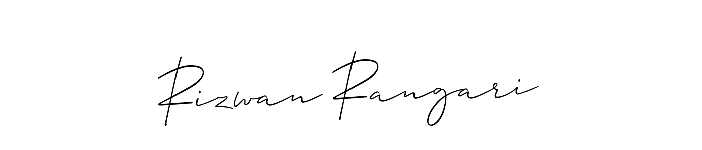 Also we have Rizwan Rangari name is the best signature style. Create professional handwritten signature collection using Allison_Script autograph style. Rizwan Rangari signature style 2 images and pictures png