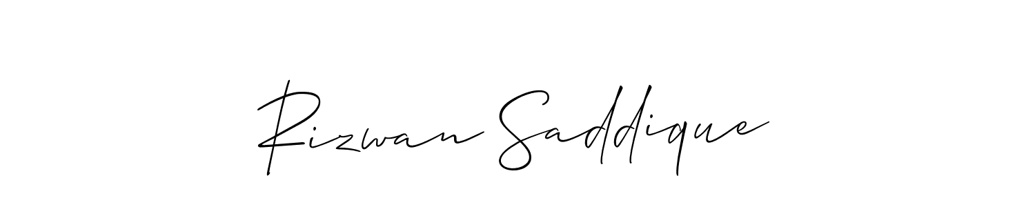Use a signature maker to create a handwritten signature online. With this signature software, you can design (Allison_Script) your own signature for name Rizwan Saddique. Rizwan Saddique signature style 2 images and pictures png