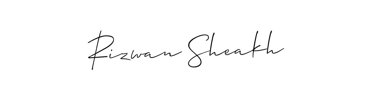 Design your own signature with our free online signature maker. With this signature software, you can create a handwritten (Allison_Script) signature for name Rizwan Sheakh. Rizwan Sheakh signature style 2 images and pictures png