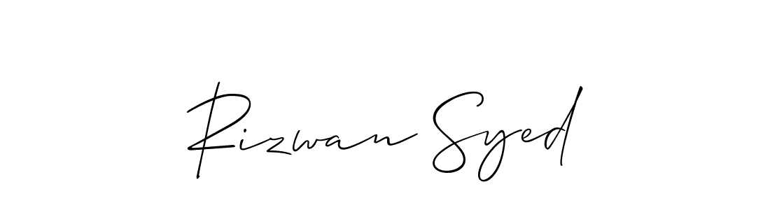Design your own signature with our free online signature maker. With this signature software, you can create a handwritten (Allison_Script) signature for name Rizwan Syed. Rizwan Syed signature style 2 images and pictures png