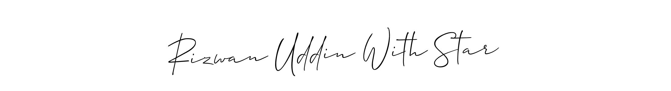 This is the best signature style for the Rizwan Uddin With Star name. Also you like these signature font (Allison_Script). Mix name signature. Rizwan Uddin With Star signature style 2 images and pictures png