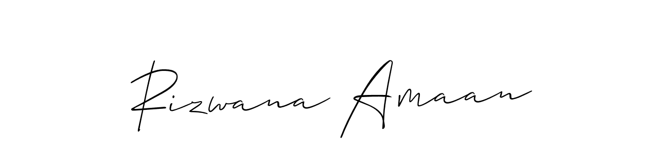 Allison_Script is a professional signature style that is perfect for those who want to add a touch of class to their signature. It is also a great choice for those who want to make their signature more unique. Get Rizwana Amaan name to fancy signature for free. Rizwana Amaan signature style 2 images and pictures png