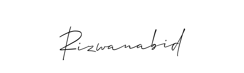 Make a beautiful signature design for name Rizwanabid. With this signature (Allison_Script) style, you can create a handwritten signature for free. Rizwanabid signature style 2 images and pictures png