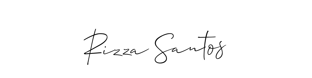 It looks lik you need a new signature style for name Rizza Santos. Design unique handwritten (Allison_Script) signature with our free signature maker in just a few clicks. Rizza Santos signature style 2 images and pictures png