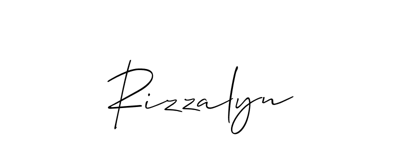 It looks lik you need a new signature style for name Rizzalyn. Design unique handwritten (Allison_Script) signature with our free signature maker in just a few clicks. Rizzalyn signature style 2 images and pictures png