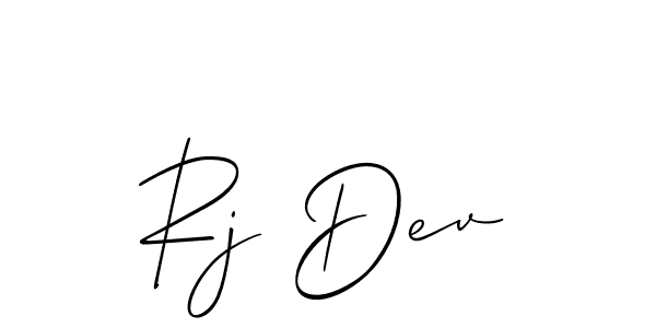 Design your own signature with our free online signature maker. With this signature software, you can create a handwritten (Allison_Script) signature for name Rj Dev. Rj Dev signature style 2 images and pictures png