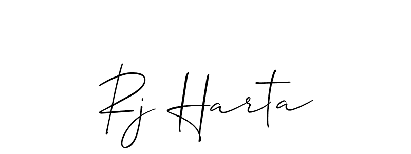 Use a signature maker to create a handwritten signature online. With this signature software, you can design (Allison_Script) your own signature for name Rj Harta. Rj Harta signature style 2 images and pictures png