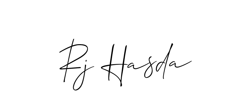 How to make Rj Hasda signature? Allison_Script is a professional autograph style. Create handwritten signature for Rj Hasda name. Rj Hasda signature style 2 images and pictures png
