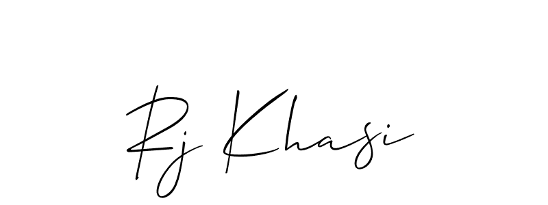 How to make Rj Khasi signature? Allison_Script is a professional autograph style. Create handwritten signature for Rj Khasi name. Rj Khasi signature style 2 images and pictures png
