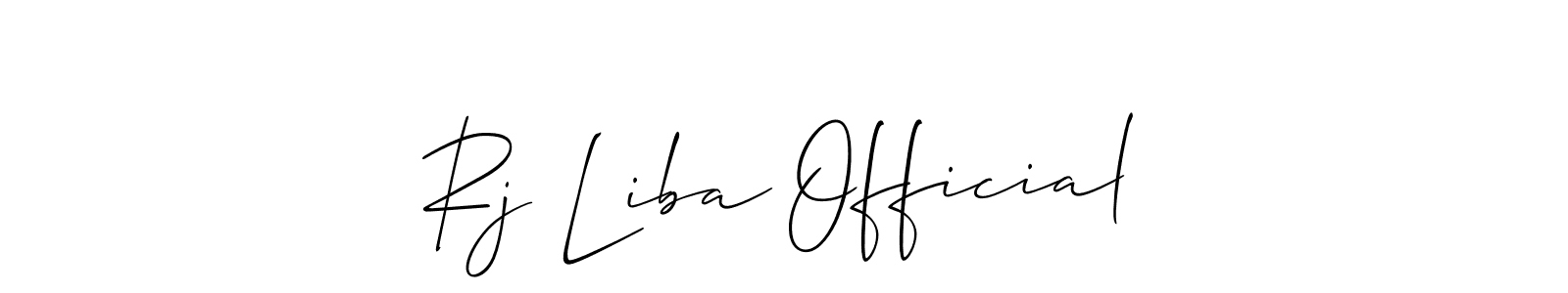 Allison_Script is a professional signature style that is perfect for those who want to add a touch of class to their signature. It is also a great choice for those who want to make their signature more unique. Get Rj Liba Official name to fancy signature for free. Rj Liba Official signature style 2 images and pictures png