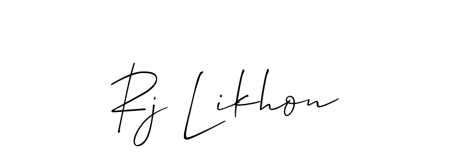 Use a signature maker to create a handwritten signature online. With this signature software, you can design (Allison_Script) your own signature for name Rj Likhon. Rj Likhon signature style 2 images and pictures png