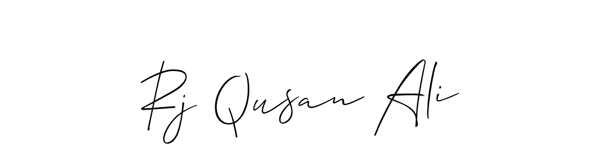 You should practise on your own different ways (Allison_Script) to write your name (Rj Qusan Ali) in signature. don't let someone else do it for you. Rj Qusan Ali signature style 2 images and pictures png