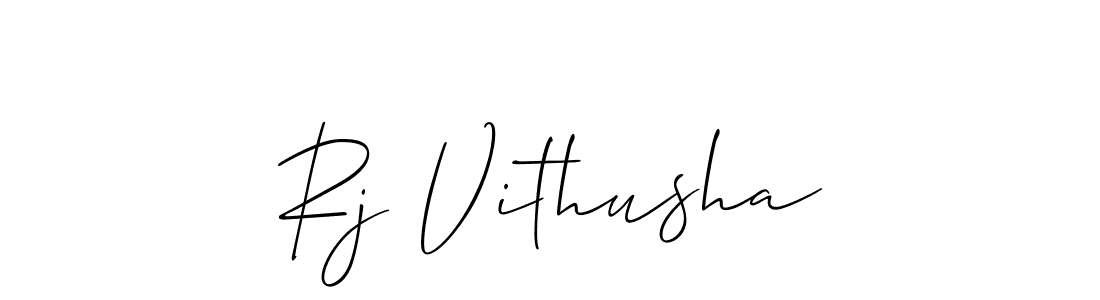 Make a short Rj Vithusha signature style. Manage your documents anywhere anytime using Allison_Script. Create and add eSignatures, submit forms, share and send files easily. Rj Vithusha signature style 2 images and pictures png