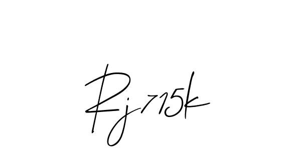 The best way (Allison_Script) to make a short signature is to pick only two or three words in your name. The name Rj715k include a total of six letters. For converting this name. Rj715k signature style 2 images and pictures png