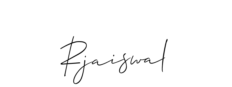 Design your own signature with our free online signature maker. With this signature software, you can create a handwritten (Allison_Script) signature for name Rjaiswal. Rjaiswal signature style 2 images and pictures png