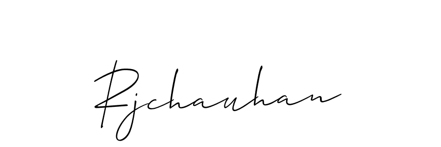 How to make Rjchauhan name signature. Use Allison_Script style for creating short signs online. This is the latest handwritten sign. Rjchauhan signature style 2 images and pictures png