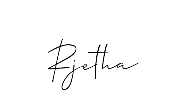 Make a beautiful signature design for name Rjetha. With this signature (Allison_Script) style, you can create a handwritten signature for free. Rjetha signature style 2 images and pictures png