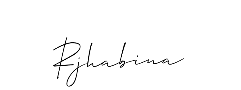 How to Draw Rjhabina signature style? Allison_Script is a latest design signature styles for name Rjhabina. Rjhabina signature style 2 images and pictures png