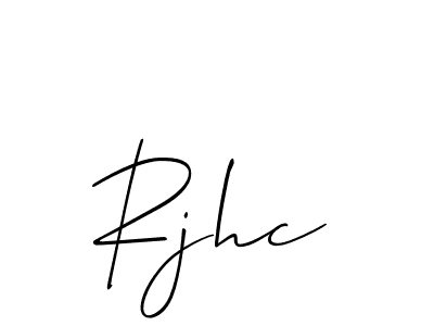 How to make Rjhc signature? Allison_Script is a professional autograph style. Create handwritten signature for Rjhc name. Rjhc signature style 2 images and pictures png