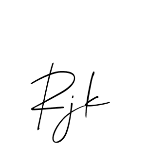Design your own signature with our free online signature maker. With this signature software, you can create a handwritten (Allison_Script) signature for name Rjk. Rjk signature style 2 images and pictures png