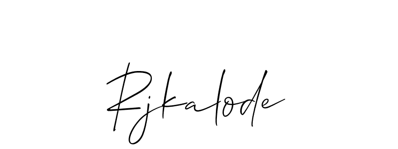 if you are searching for the best signature style for your name Rjkalode. so please give up your signature search. here we have designed multiple signature styles  using Allison_Script. Rjkalode signature style 2 images and pictures png