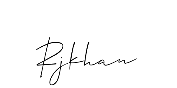 Create a beautiful signature design for name Rjkhan. With this signature (Allison_Script) fonts, you can make a handwritten signature for free. Rjkhan signature style 2 images and pictures png