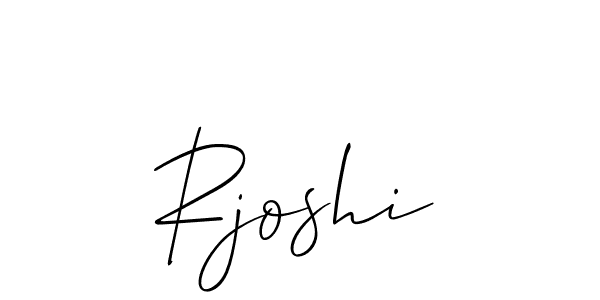 Create a beautiful signature design for name Rjoshi. With this signature (Allison_Script) fonts, you can make a handwritten signature for free. Rjoshi signature style 2 images and pictures png