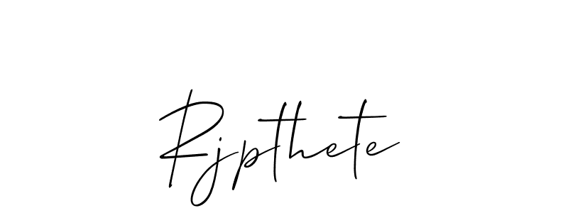 Design your own signature with our free online signature maker. With this signature software, you can create a handwritten (Allison_Script) signature for name Rjpthete. Rjpthete signature style 2 images and pictures png