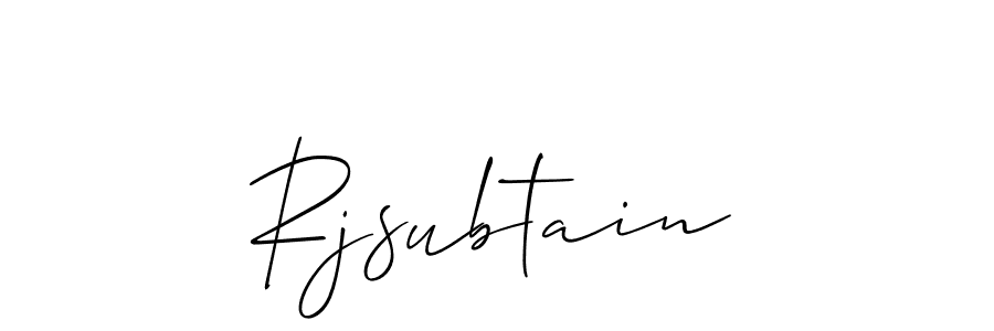 Create a beautiful signature design for name Rjsubtain. With this signature (Allison_Script) fonts, you can make a handwritten signature for free. Rjsubtain signature style 2 images and pictures png