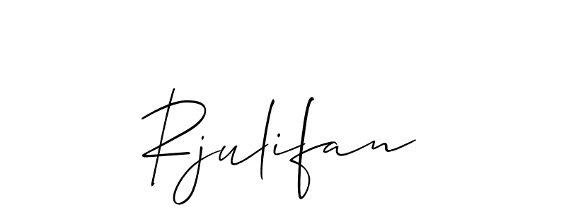 if you are searching for the best signature style for your name Rjulifan. so please give up your signature search. here we have designed multiple signature styles  using Allison_Script. Rjulifan signature style 2 images and pictures png