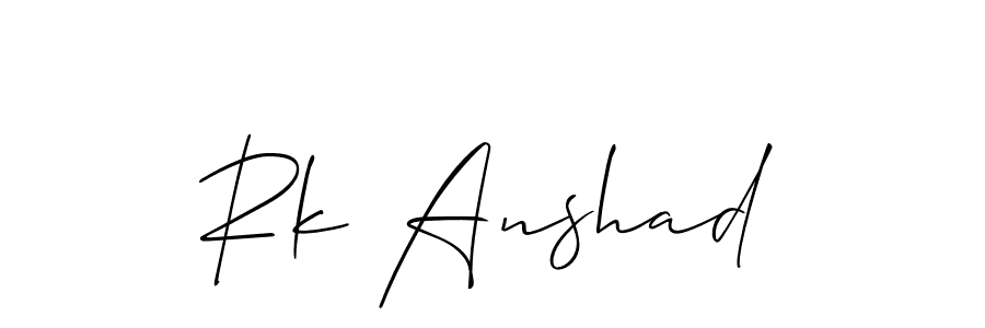 This is the best signature style for the Rk Anshad name. Also you like these signature font (Allison_Script). Mix name signature. Rk Anshad signature style 2 images and pictures png