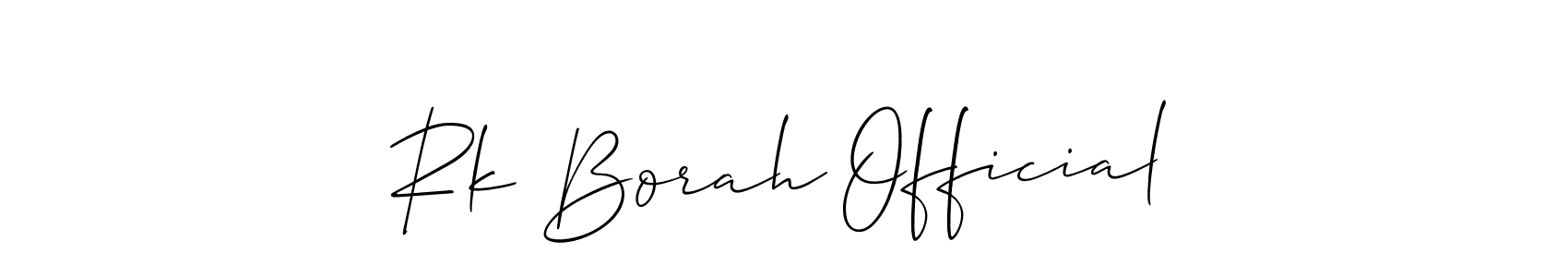 How to make Rk Borah Official name signature. Use Allison_Script style for creating short signs online. This is the latest handwritten sign. Rk Borah Official signature style 2 images and pictures png