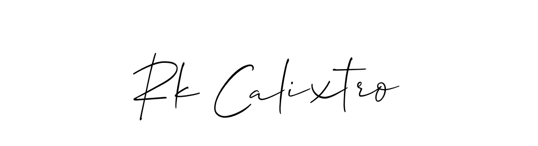 Also we have Rk Calixtro name is the best signature style. Create professional handwritten signature collection using Allison_Script autograph style. Rk Calixtro signature style 2 images and pictures png