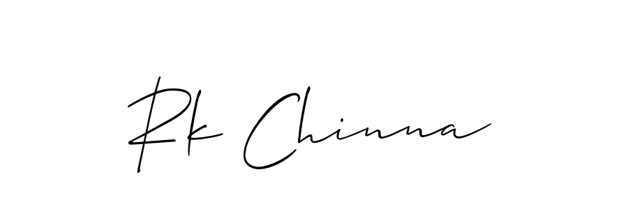 Use a signature maker to create a handwritten signature online. With this signature software, you can design (Allison_Script) your own signature for name Rk Chinna. Rk Chinna signature style 2 images and pictures png