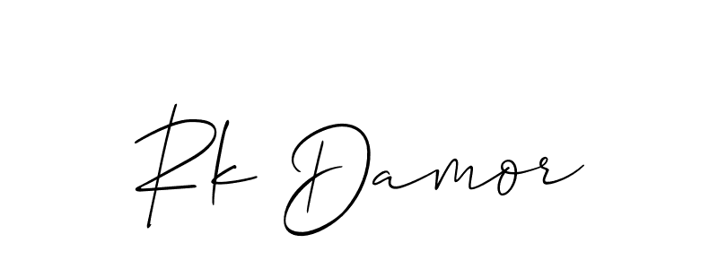 It looks lik you need a new signature style for name Rk Damor. Design unique handwritten (Allison_Script) signature with our free signature maker in just a few clicks. Rk Damor signature style 2 images and pictures png
