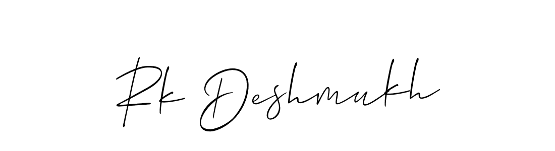 How to make Rk Deshmukh signature? Allison_Script is a professional autograph style. Create handwritten signature for Rk Deshmukh name. Rk Deshmukh signature style 2 images and pictures png